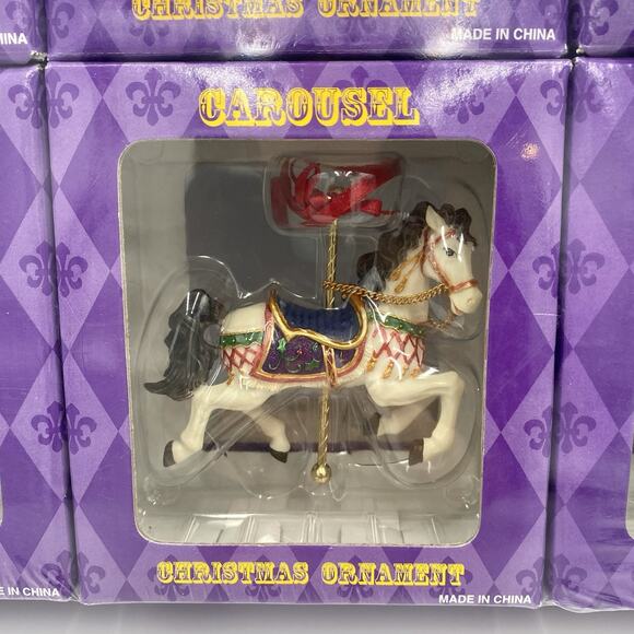 Set of 8 Costco Carousel Animal Christmas Ornaments Merry Go Round SEALED - Picture 7 of 15